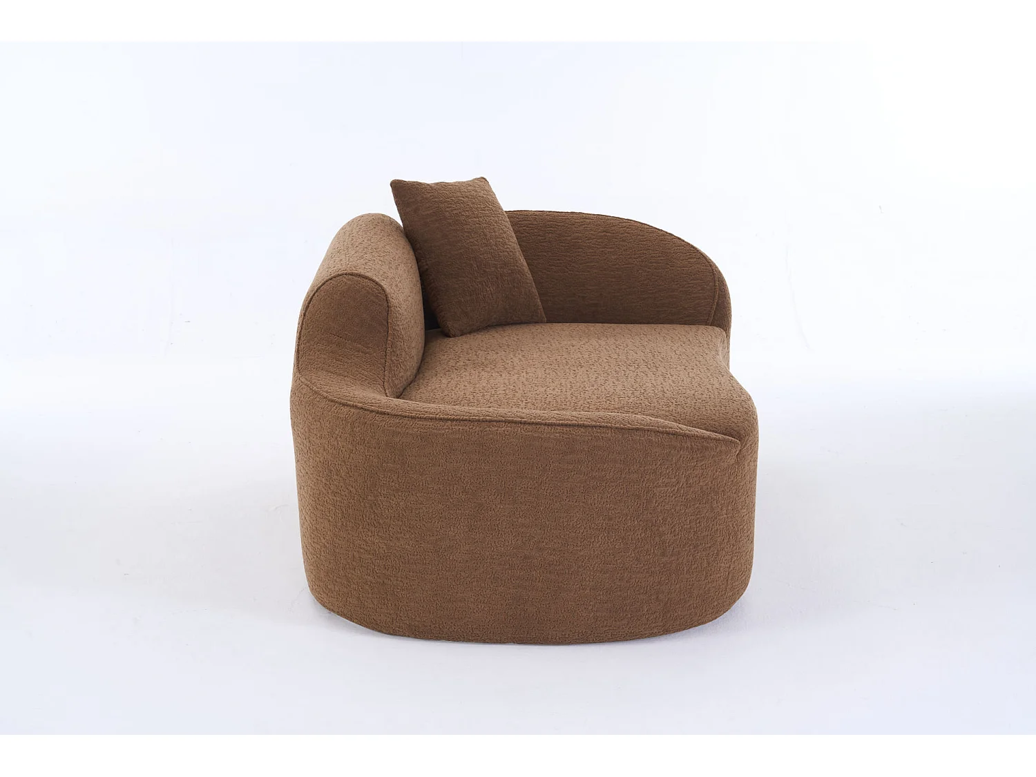 Méridienne arquée en chenille avec coussin – ​​Caramel