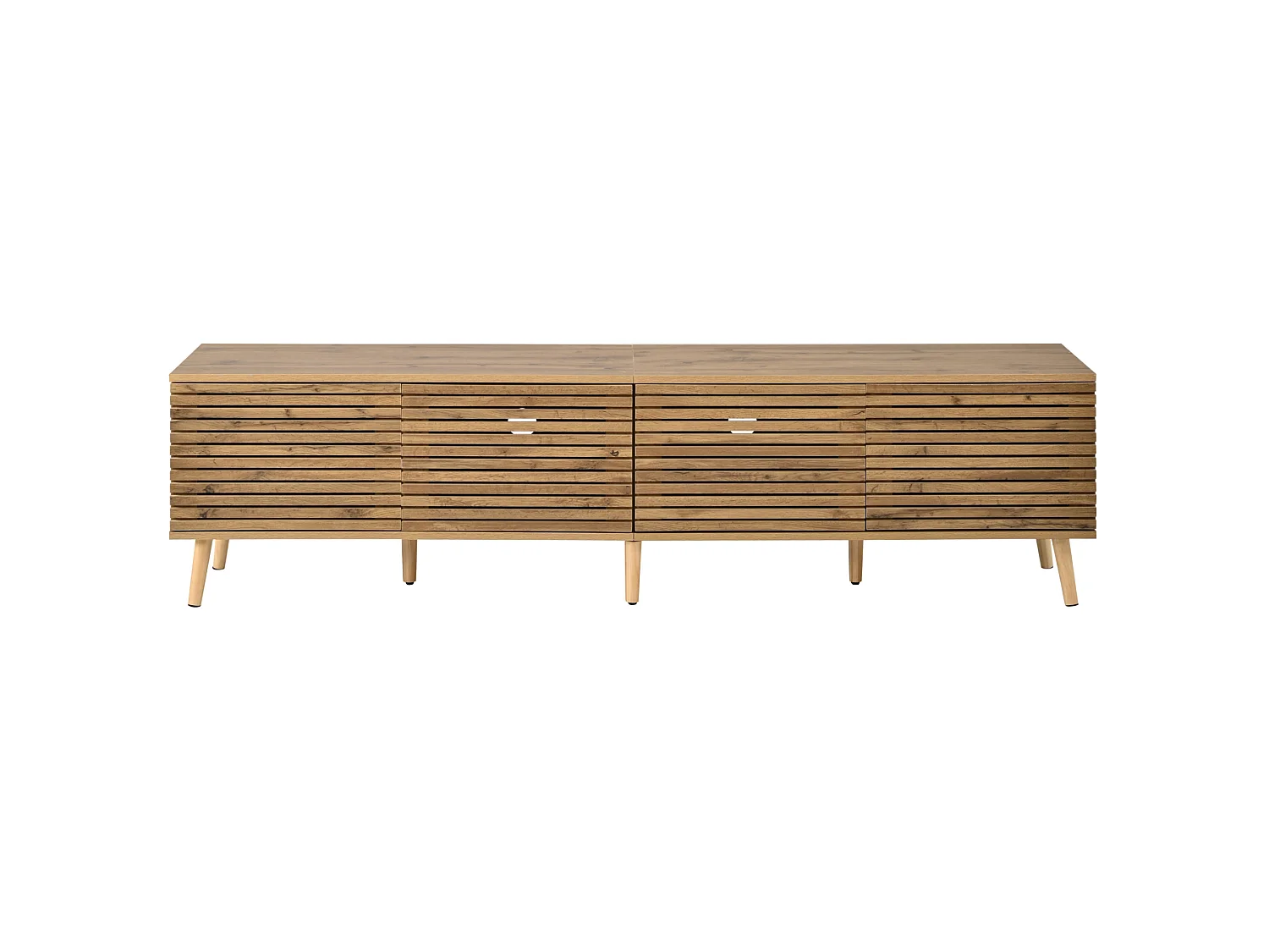 Tv-meubel met 4 deuren voor 75-inch tv's - Houtkleur 180 x 40 x 46 cm