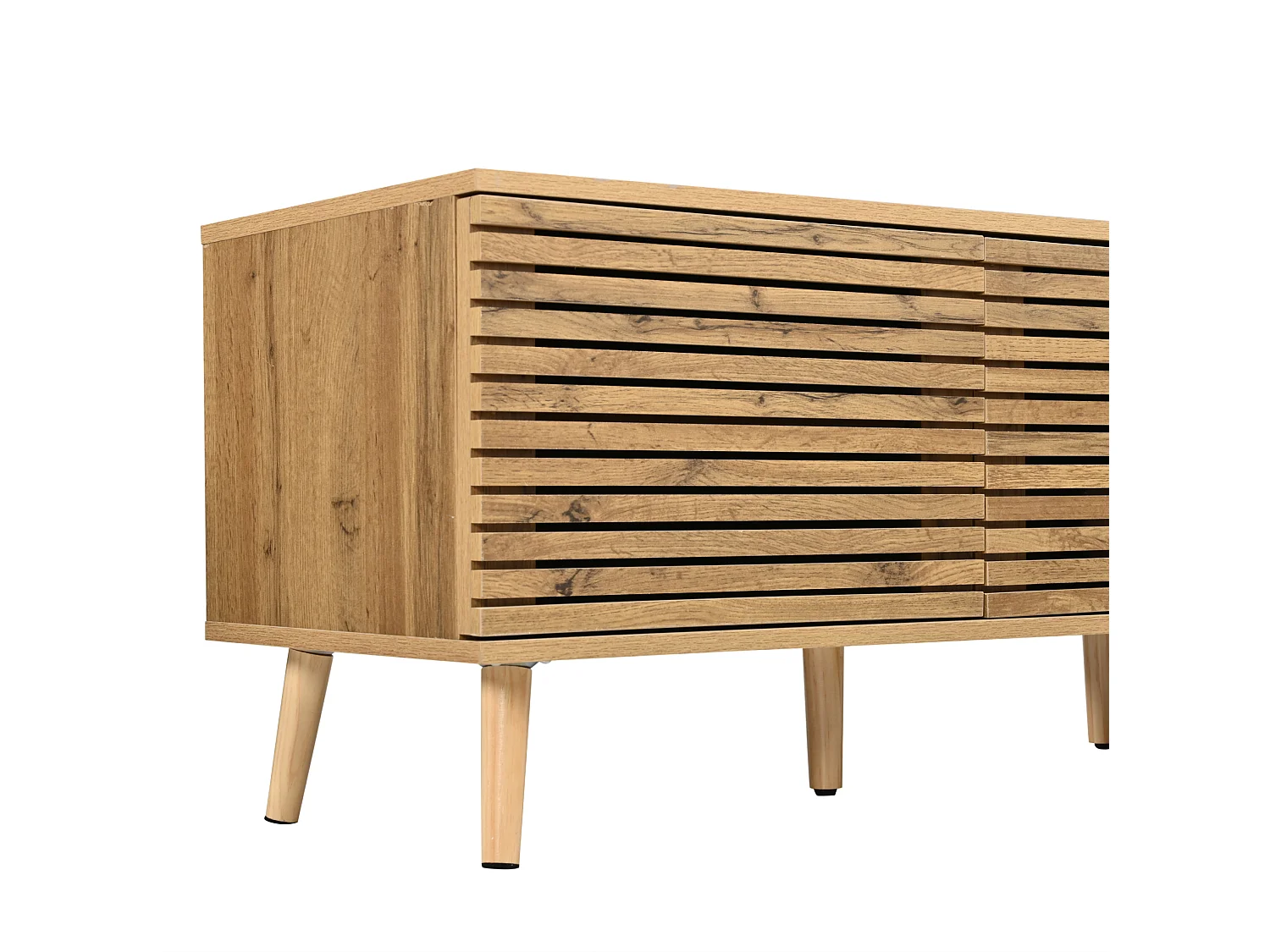 Tv-meubel met 4 deuren voor 75-inch tv's - Houtkleur 180 x 40 x 46 cm
