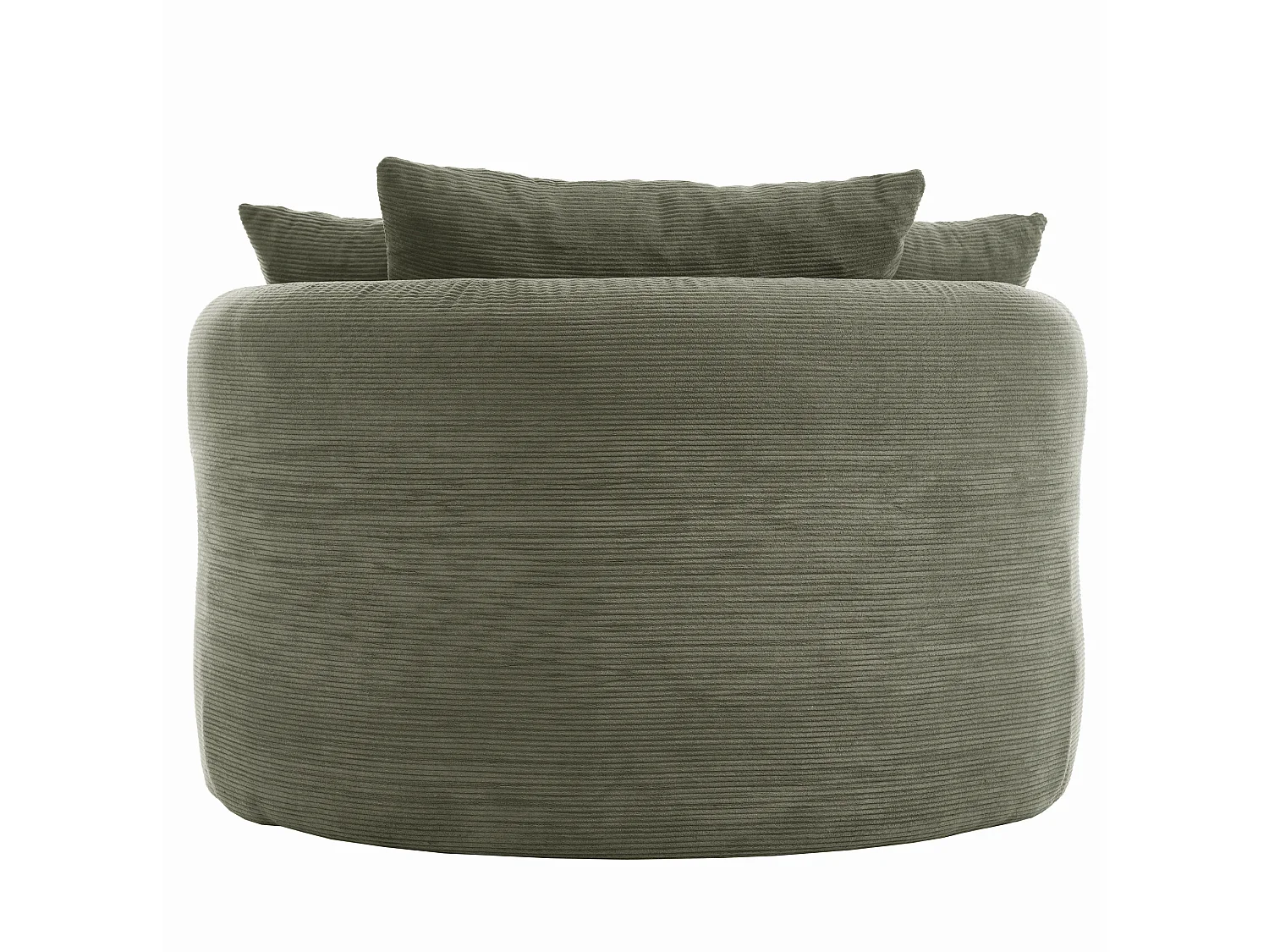 Méridienne compressé ovale 170x112.5 cm en velours côtelé - Vert