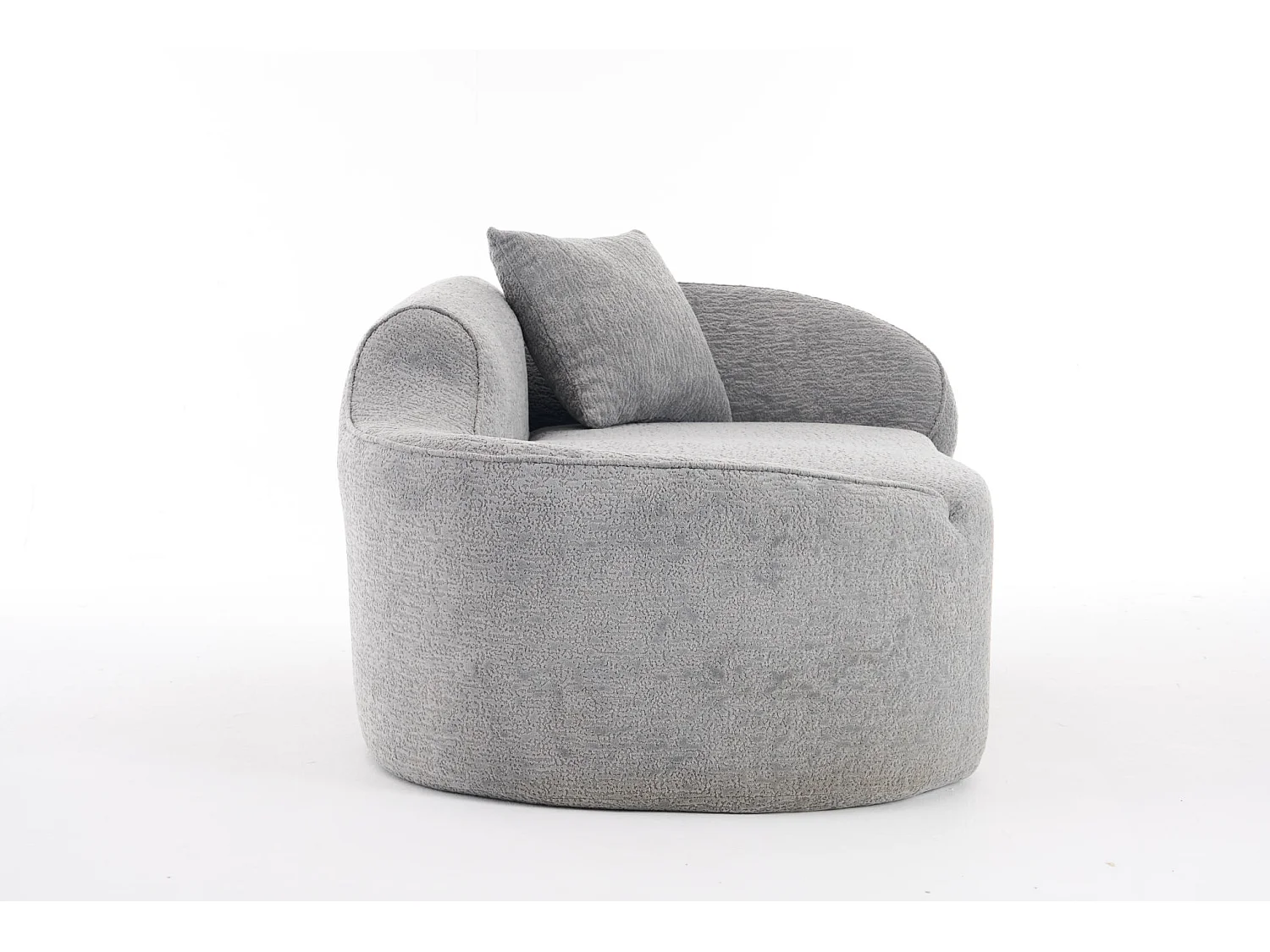 Méridienne arquée en chenille avec coussin – ​​Gris