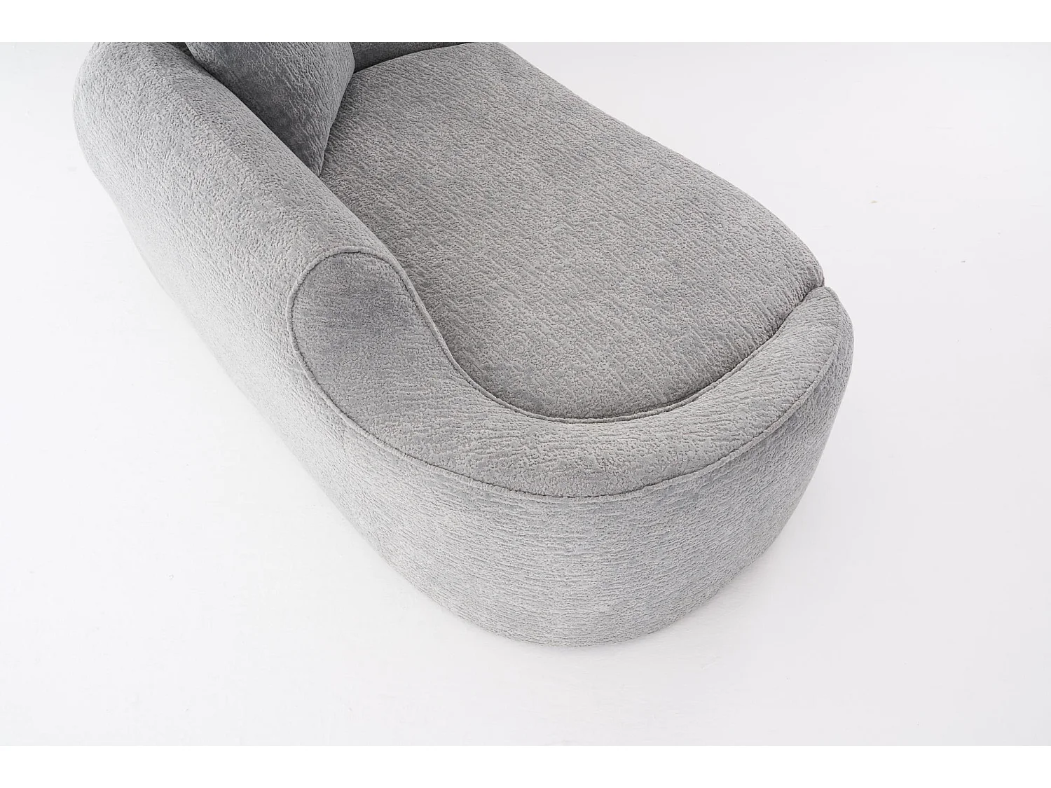Méridienne arquée en chenille avec coussin – ​​Gris
