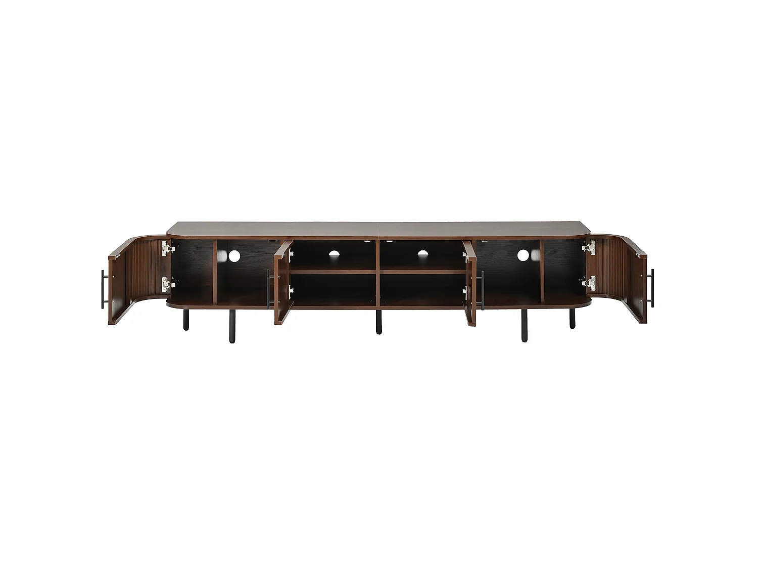 Meuble TV avec 4 portes - Marron 180 × 40 × 45 cm