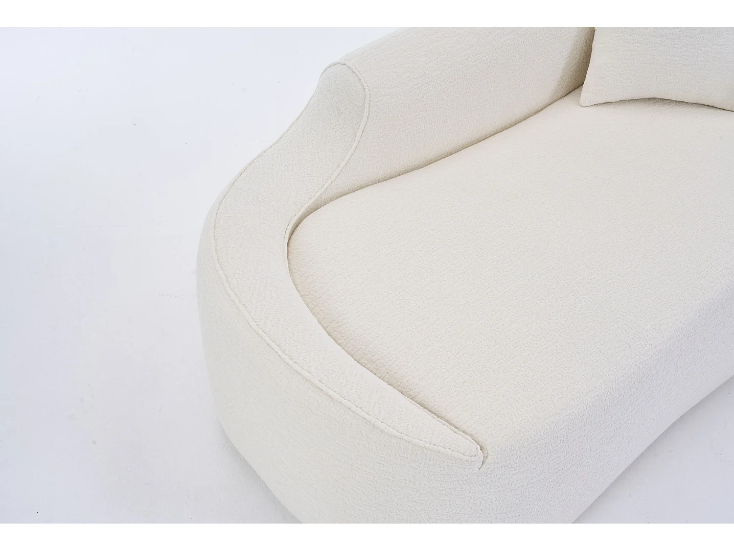 Méridienne arquée en chenille avec coussin – ​​Couleur crème
