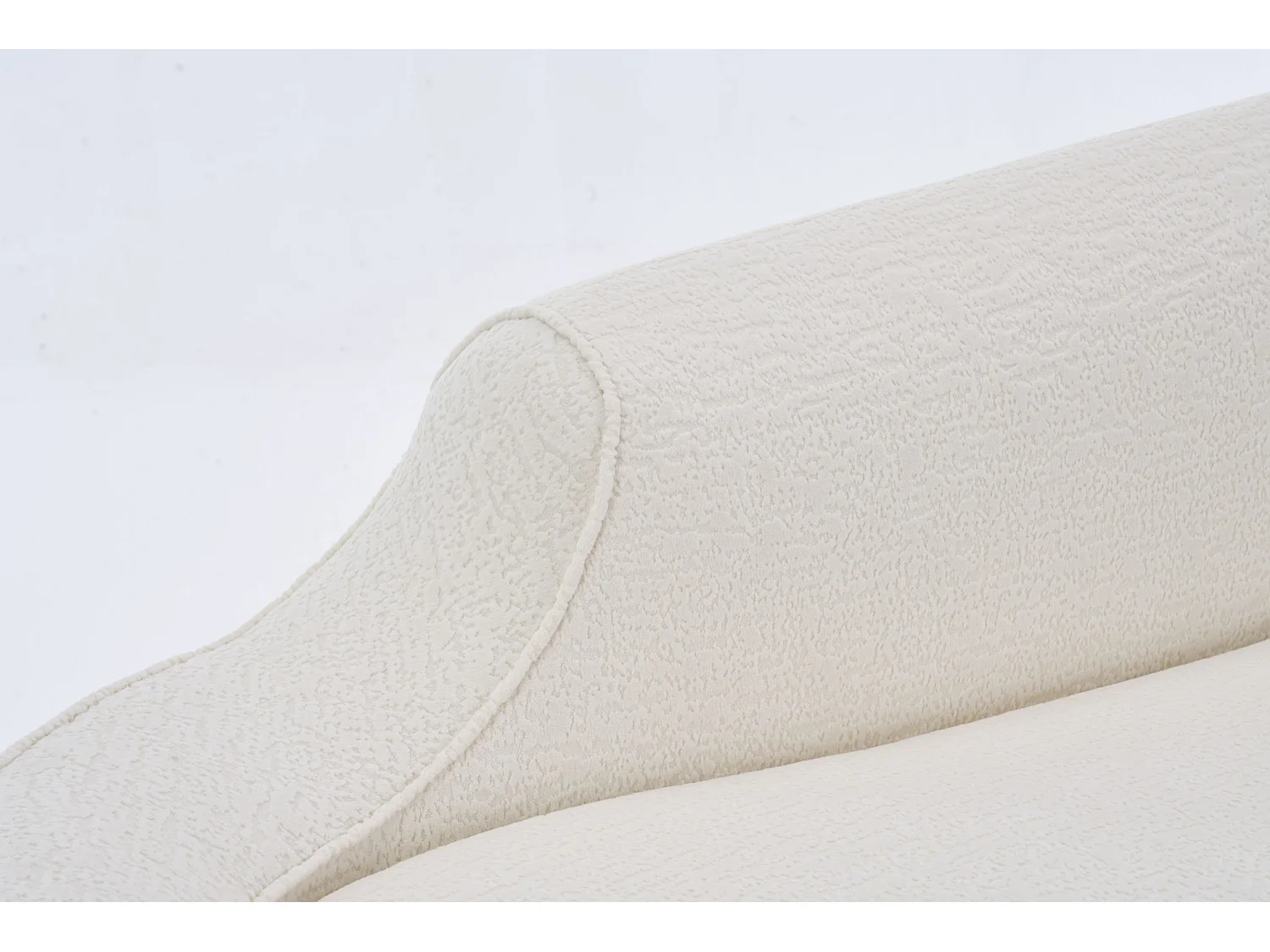Méridienne arquée en chenille avec coussin – ​​Couleur crème