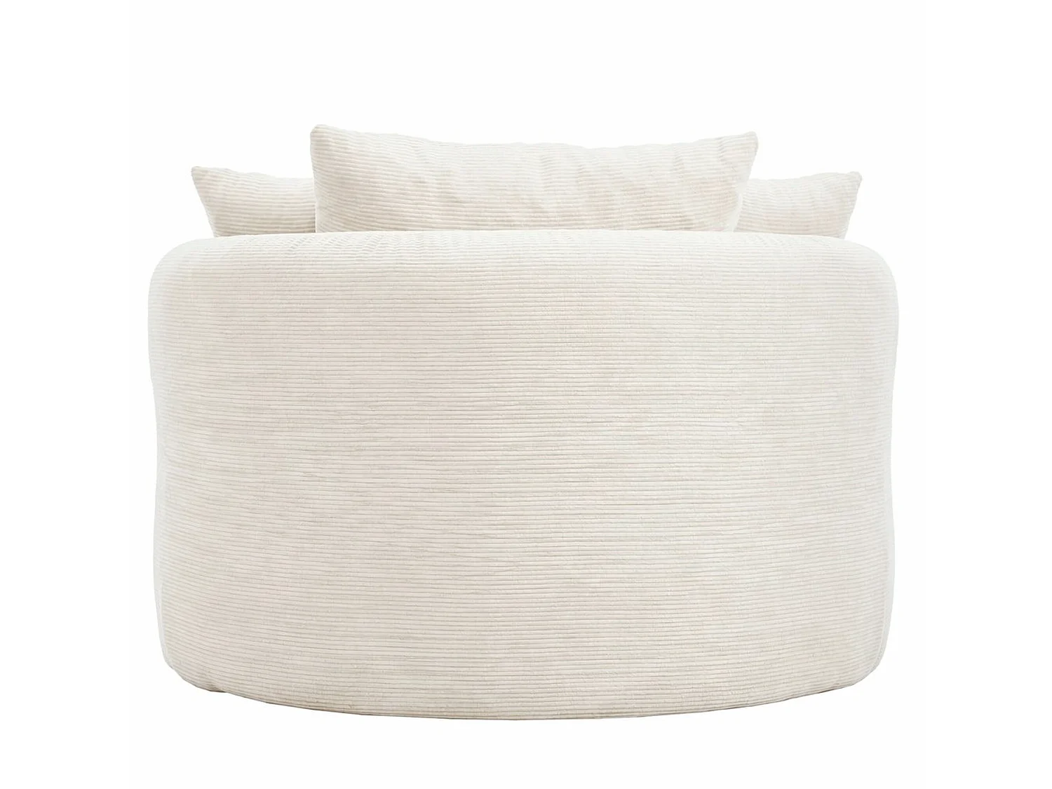 Méridienne compressé ovale 170x112.5 cm en velours côtelé - Beige clair