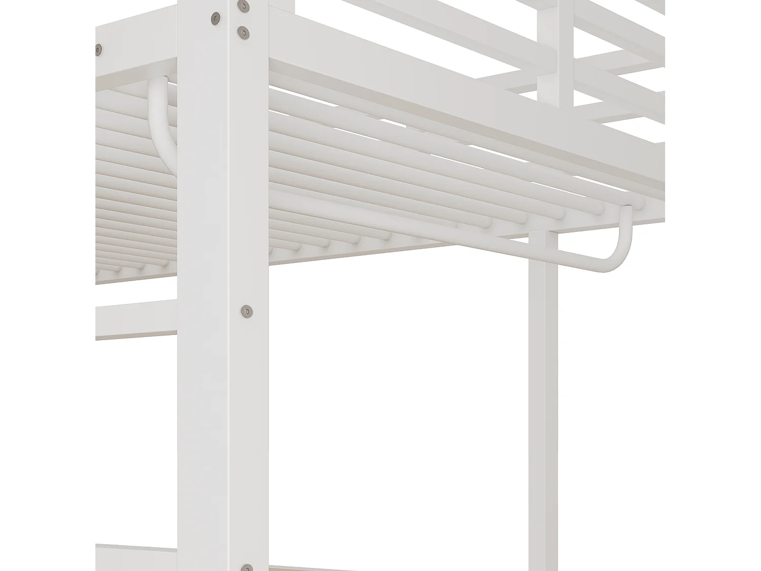 Lit mezzanine enfant 90 x 200 cm avec bureau et rangement - Blanc