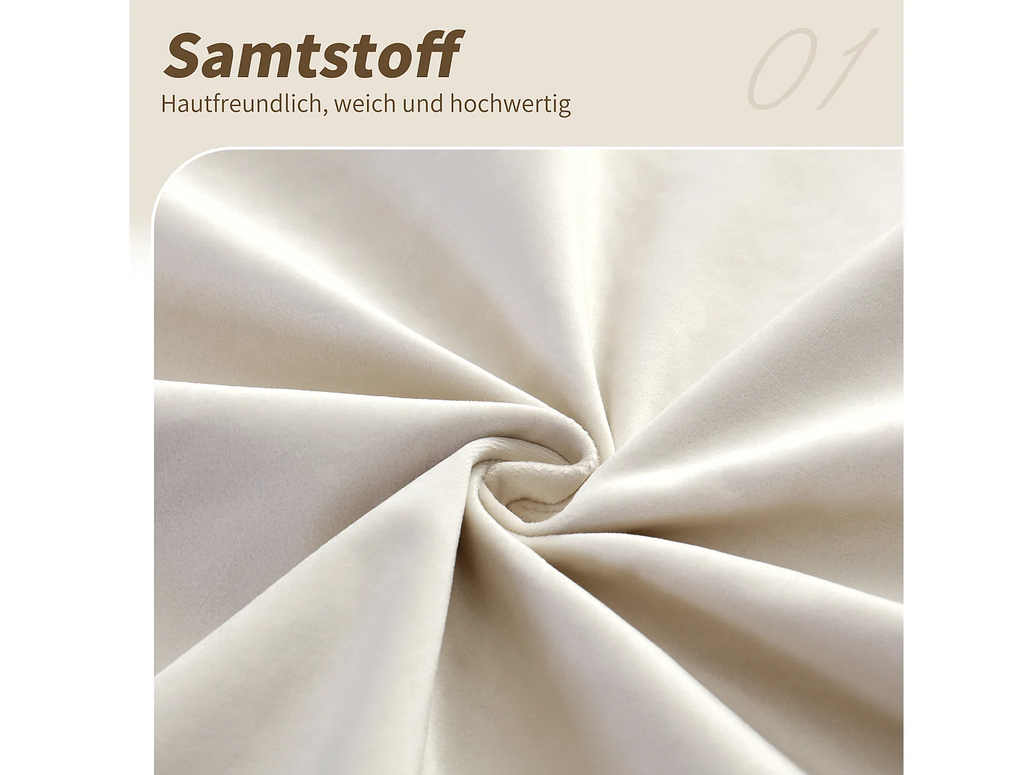 Letto matrimoniale con contenitore 180 x 200 cm in velluto - Beige