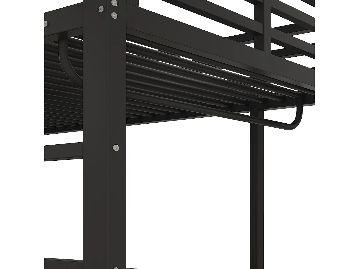 Lit mezzanine enfant 90 x 200 cm avec bureau et rangement - Noir