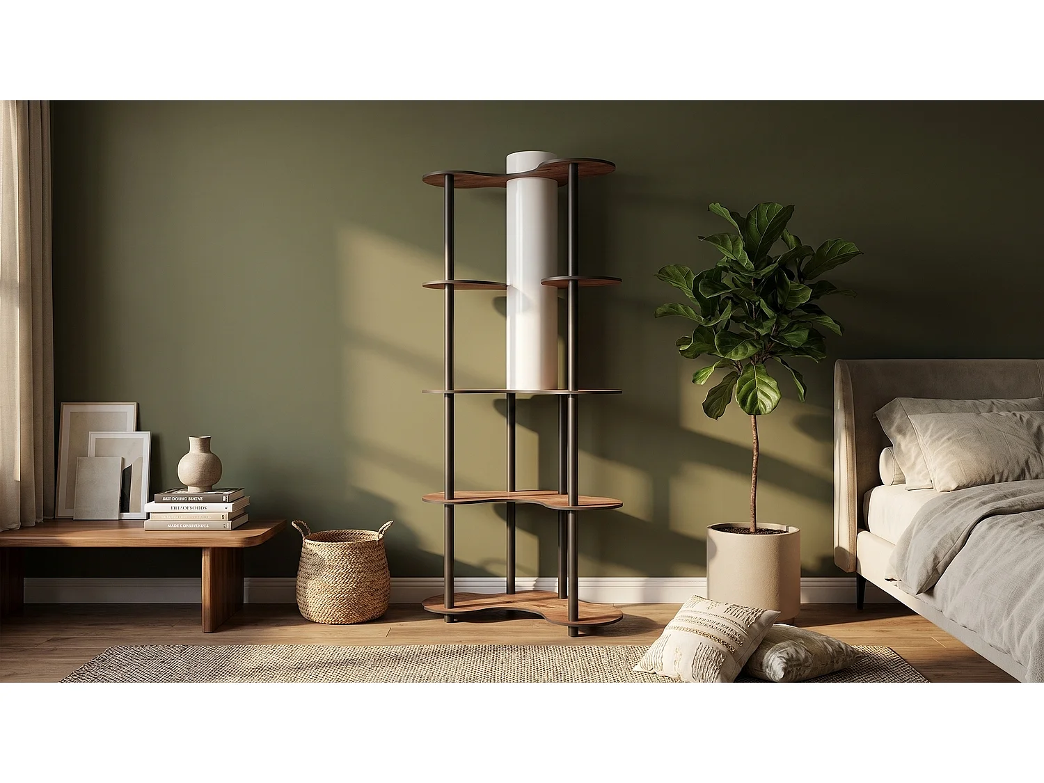 Lampes de sol - décor en noyer Bois - ALUNA