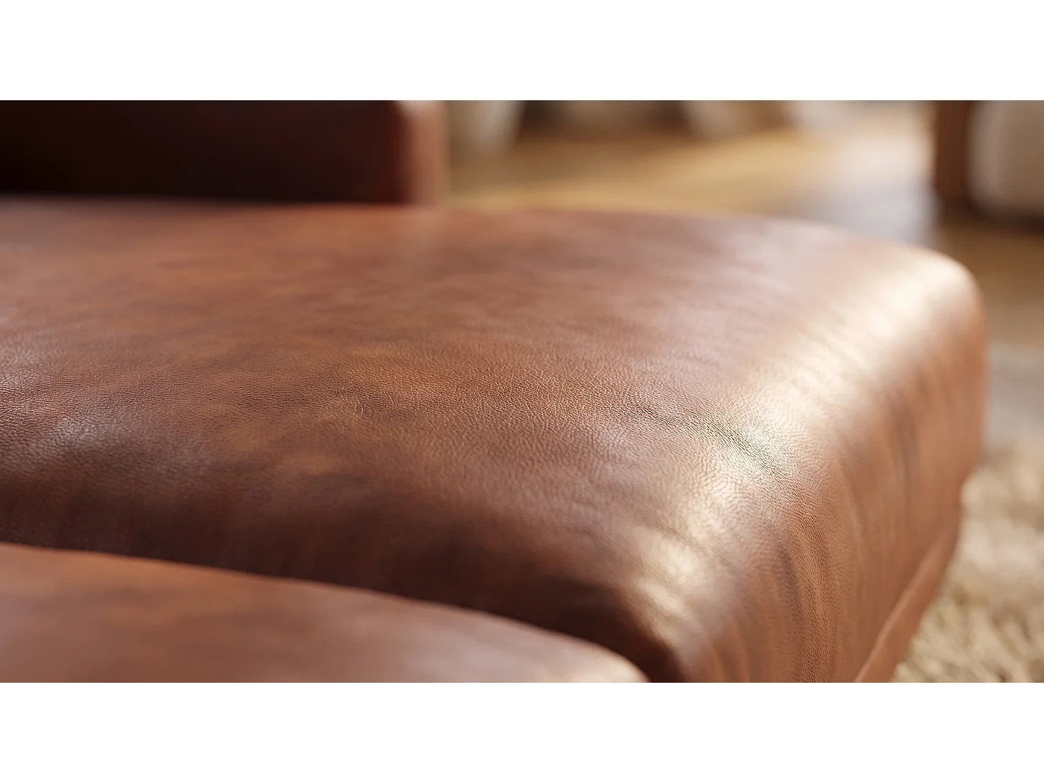 Canapé extra large - marron tissu en fibres de cuir - MARLIN