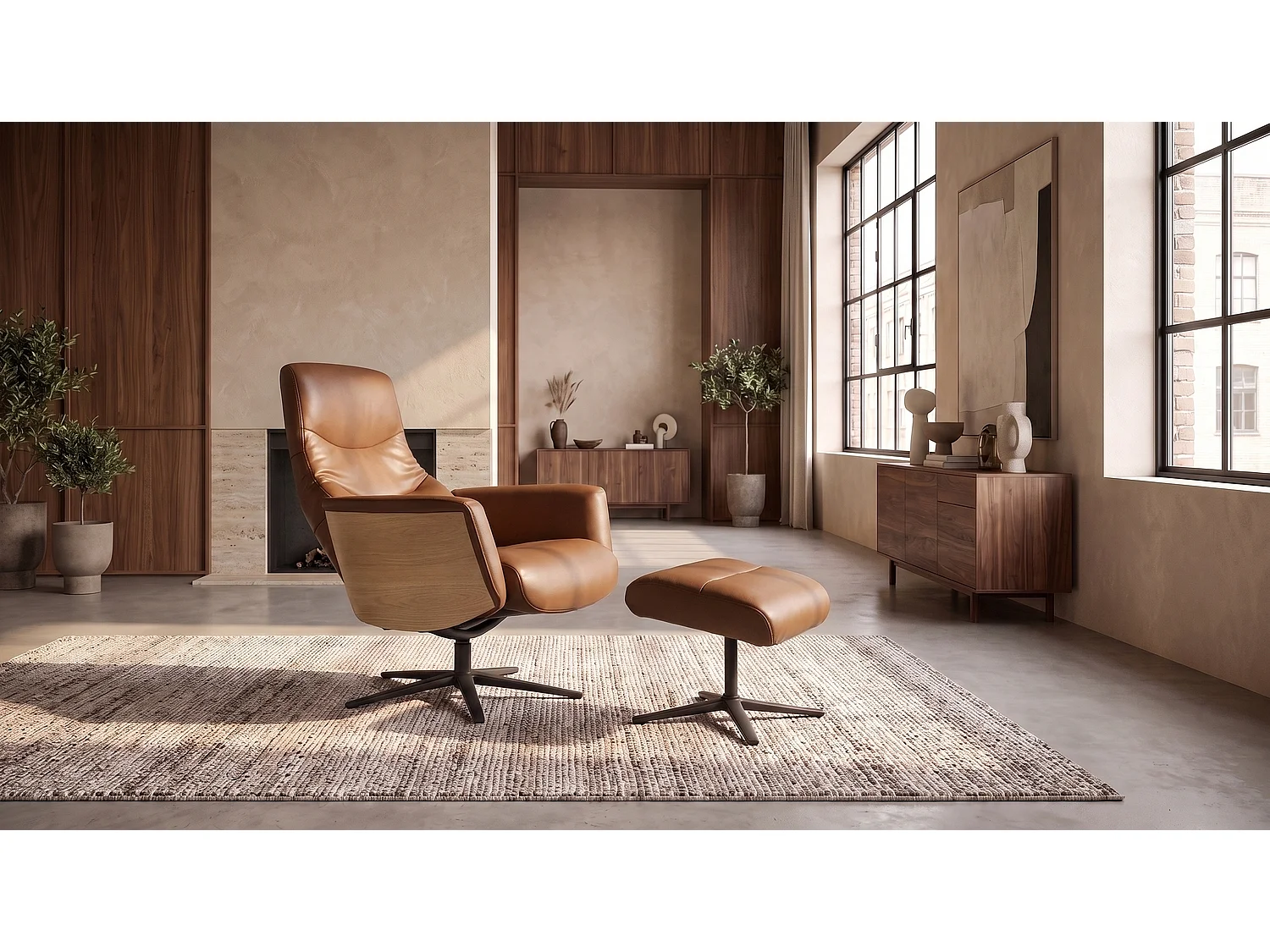 Poltrona relax - marrone pelle - VANITAS