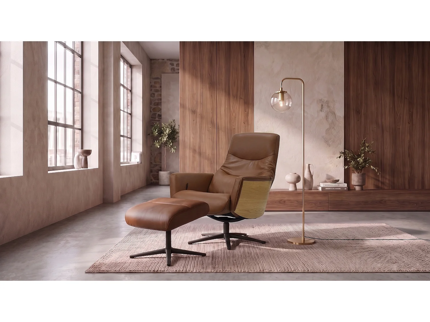 Poltrona relax - marrone pelle - VANITAS