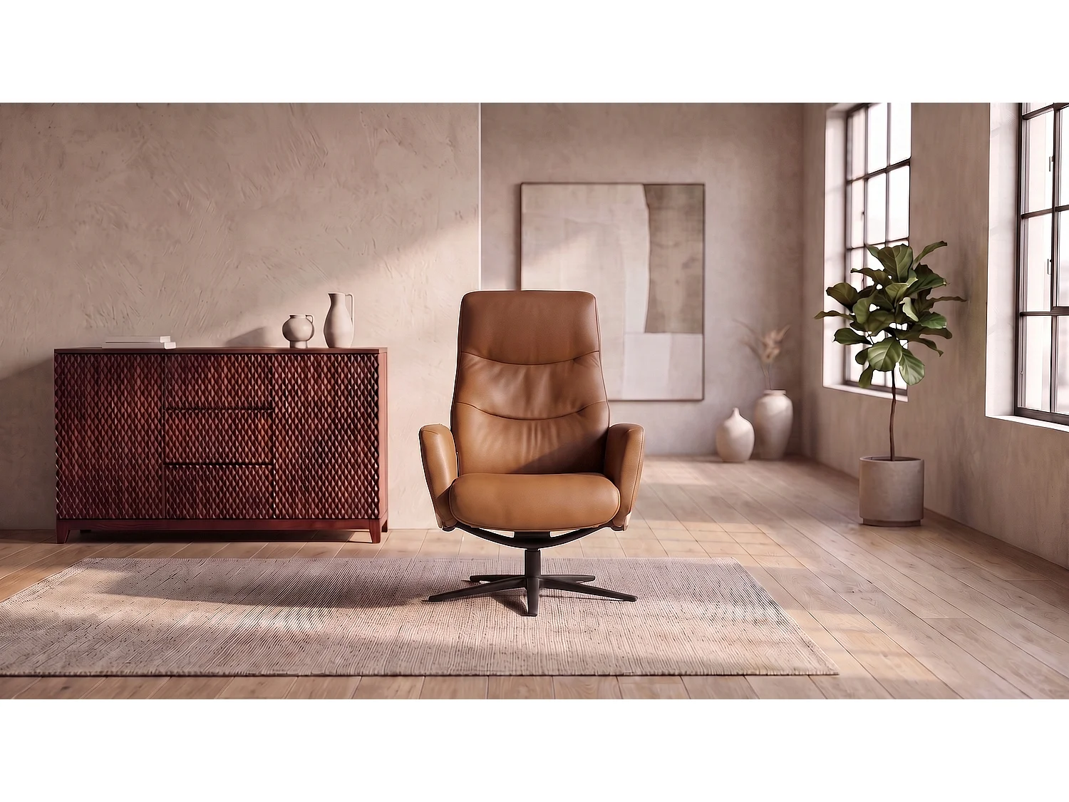 Poltrona relax - marrone pelle - VANITAS