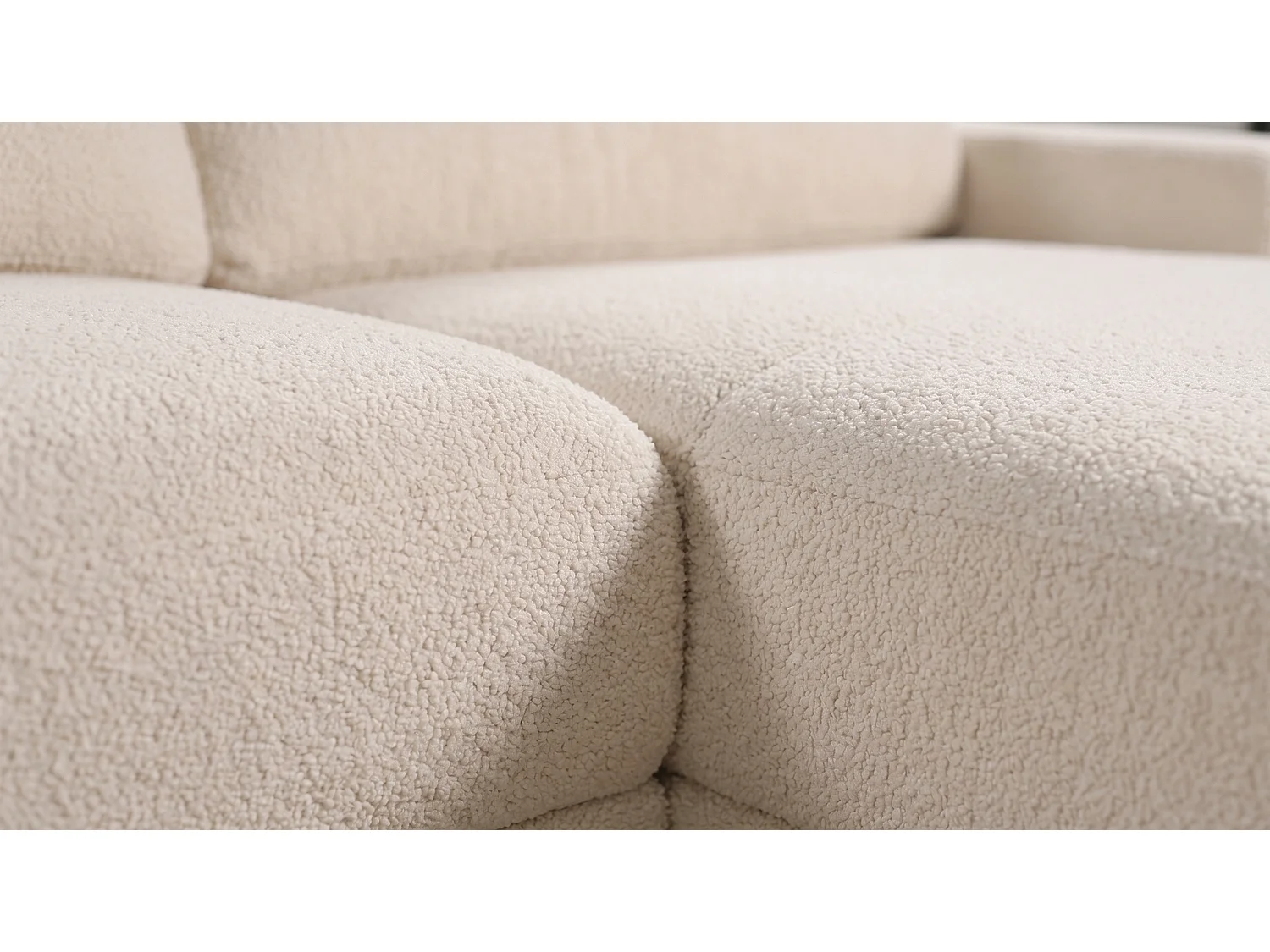 Canapé d'angle - beige Bouclé - MARLIN