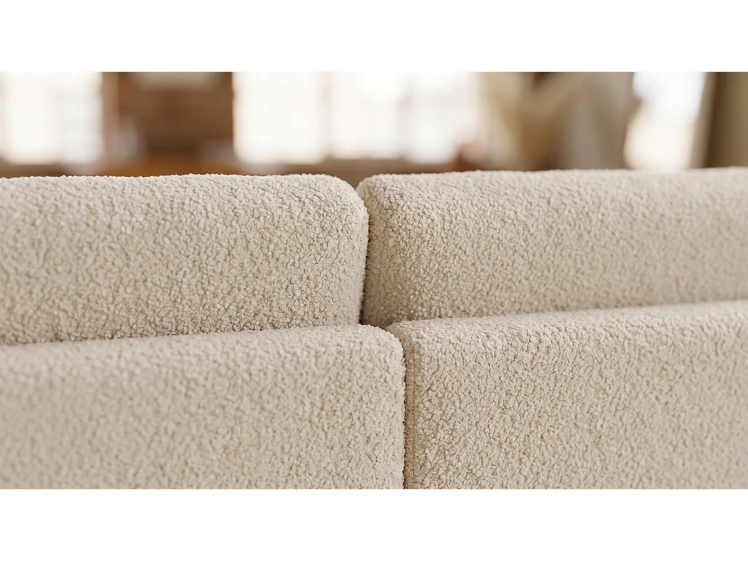 Canapé d'angle - beige Bouclé - MARLIN