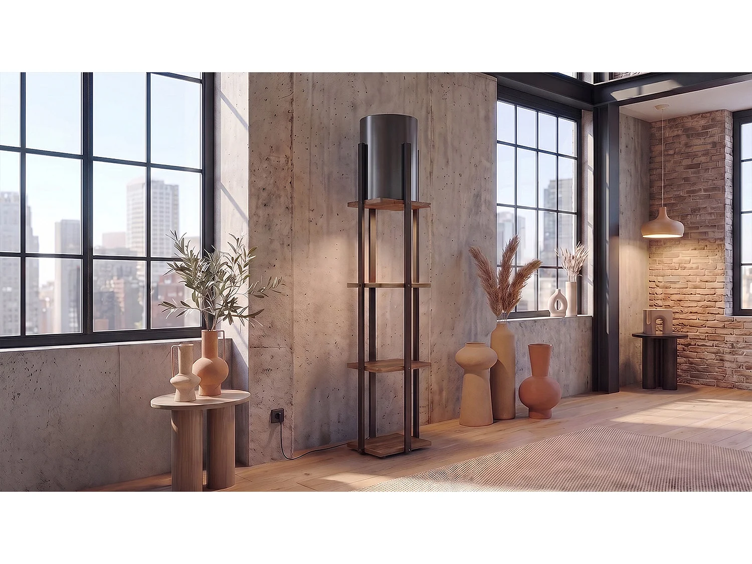 Lampes de sol - Noir Bois - XELIA