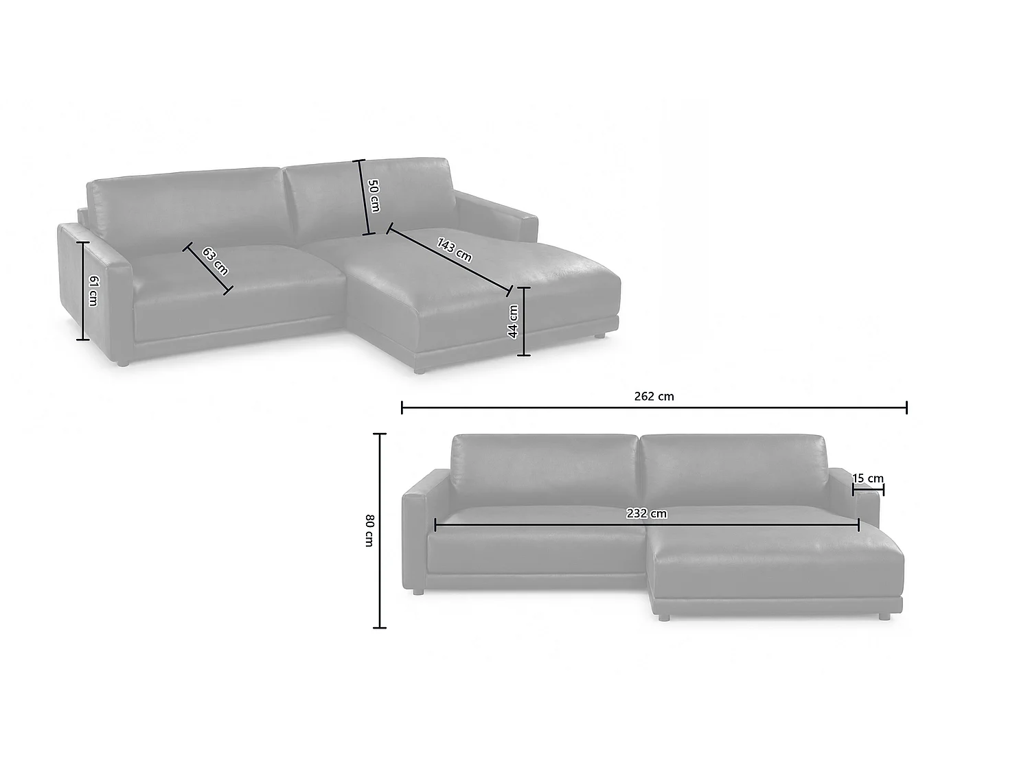 Ecksofa - Braun Flachgewebe - MARLIN