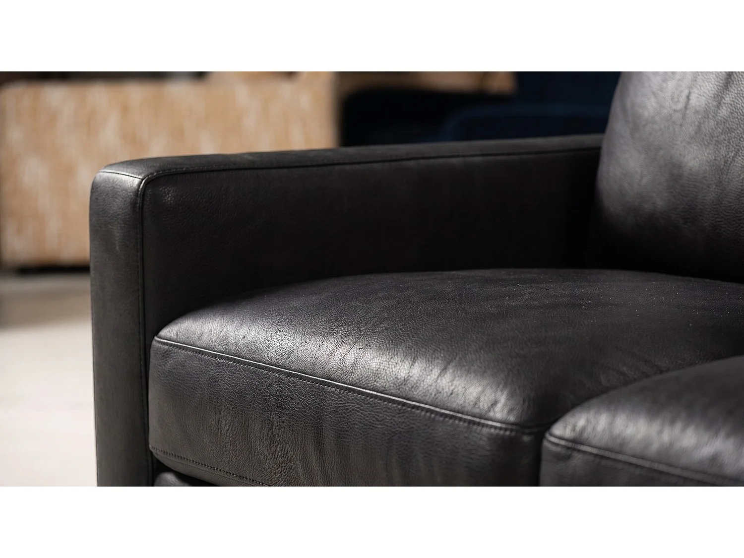 Ecksofa - Schwarz Lederfaserstoff - MARLIN