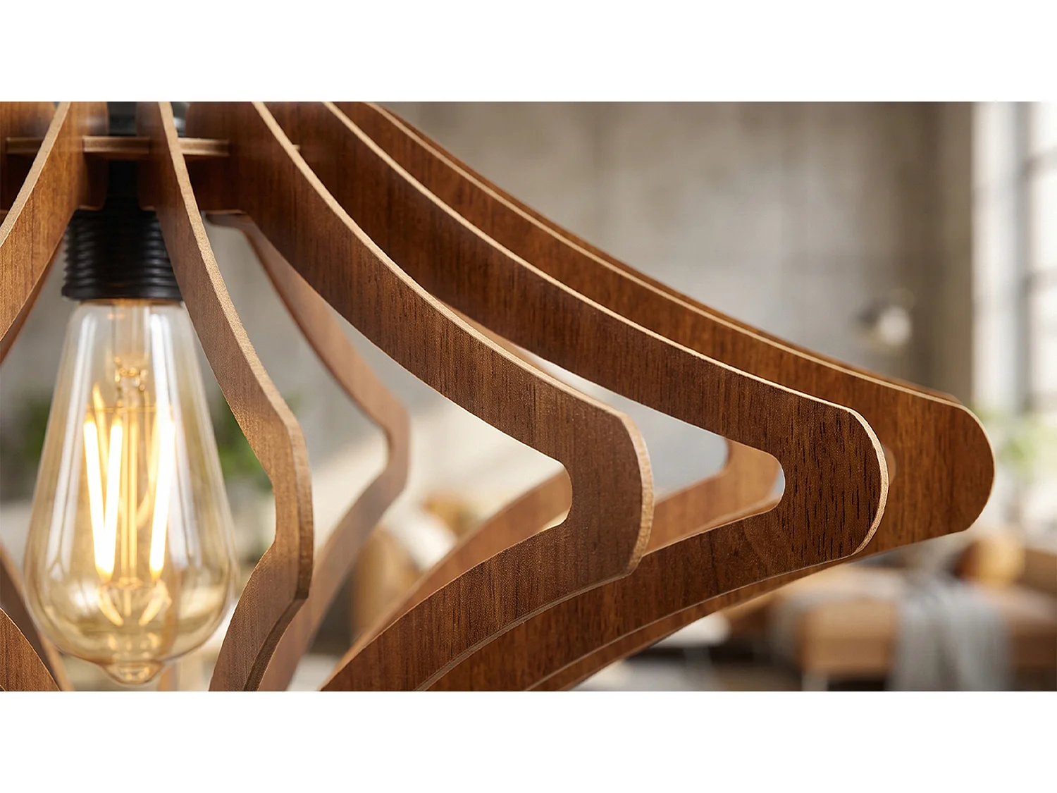 Luminaires suspendus - décor en noyer Bois - ALZETTE