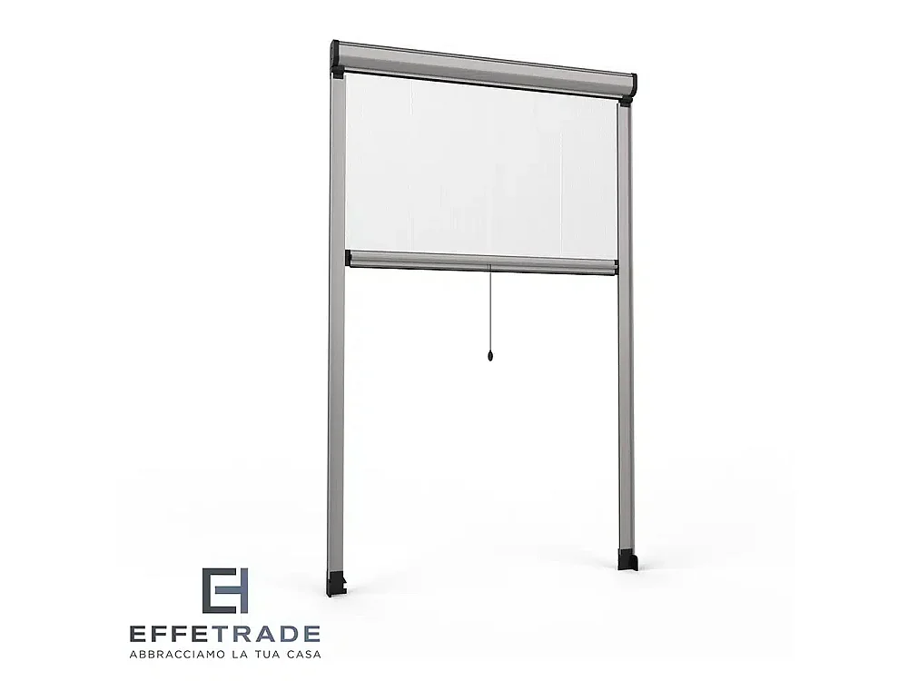 Zanzariera a Molla Verticale per Finestra 90x120x4 cm Bianco R1/C1
