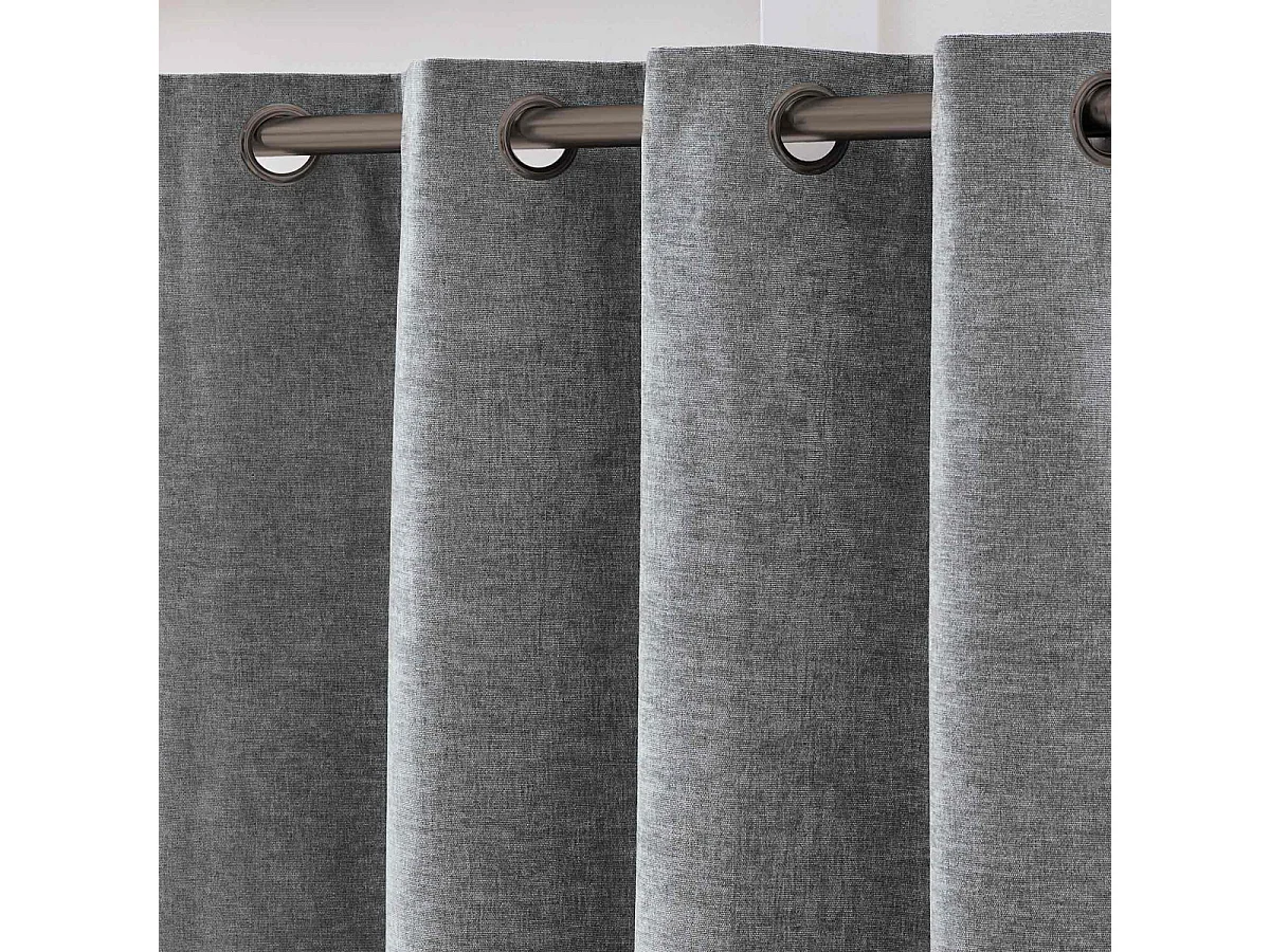 Rideau Occultant en Velours "Velouris" 135x260cm Anthracite
