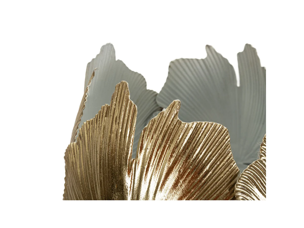 Vase Déco en Métal "Aurrea" 47cm Blanc & Or