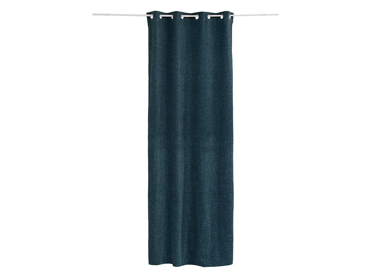 Rideau Chenille à Œillets "Fran" 140x260cm Bleu Egéen