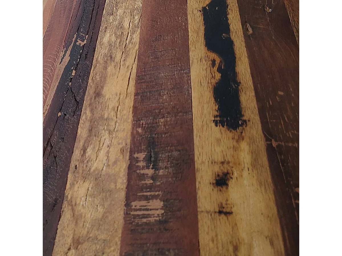 Table à manger en bois recyclé et en marbre Anya