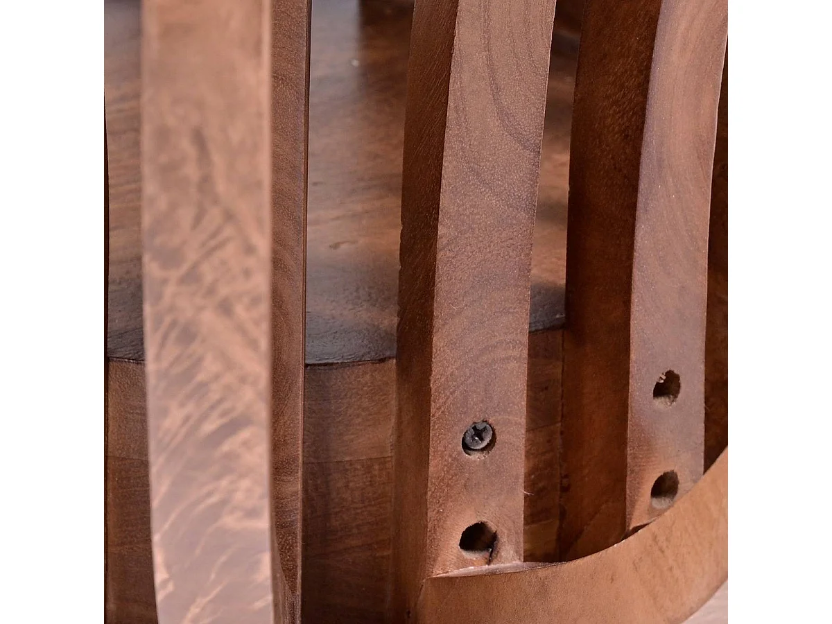 Table basse en bois de manguier et verre Araceli