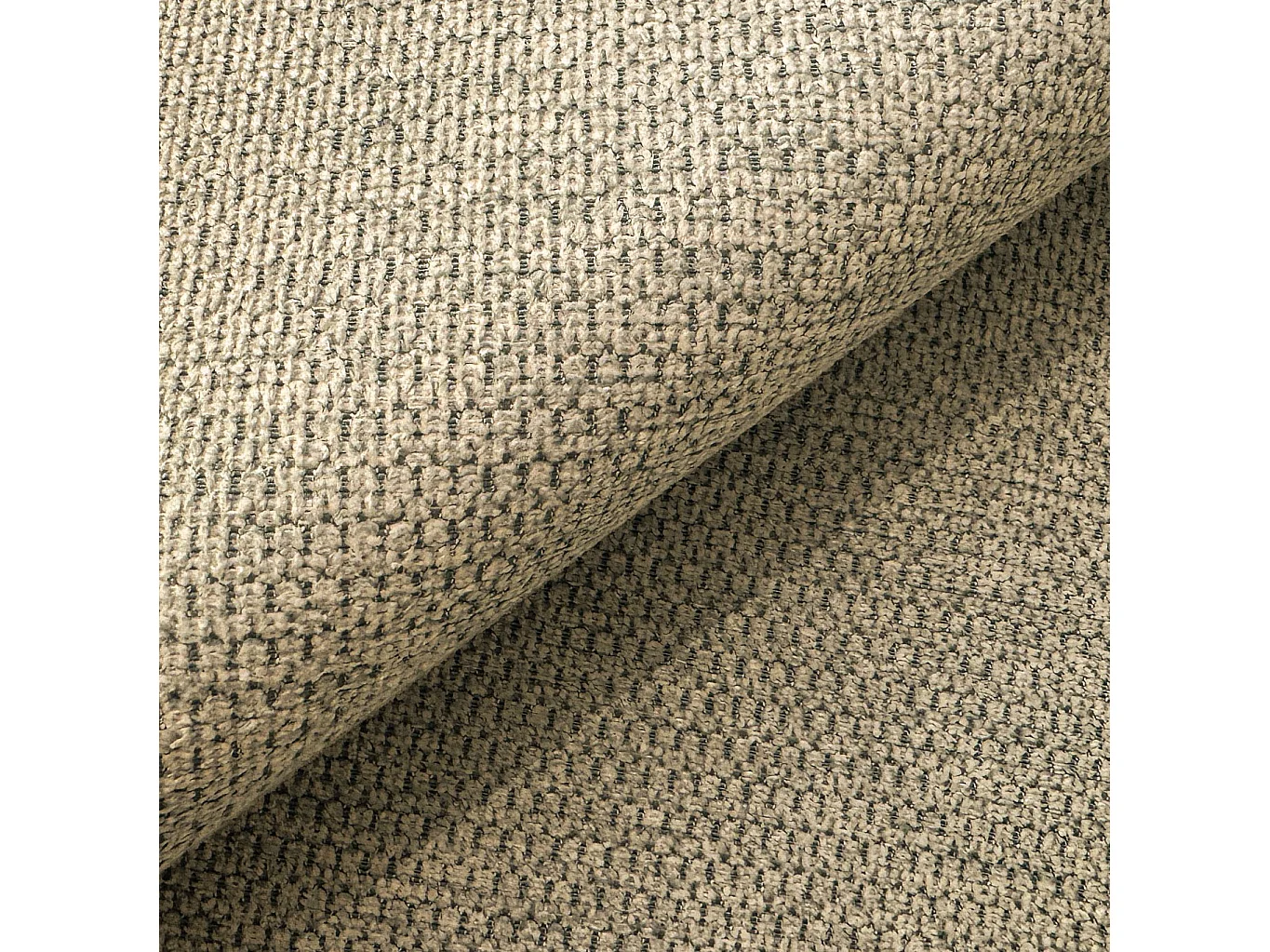 Canapé d’angle avec fonction couchage, coffre de rangement et zone de confort extra profonde en tissu structuré de haute qualité SORA