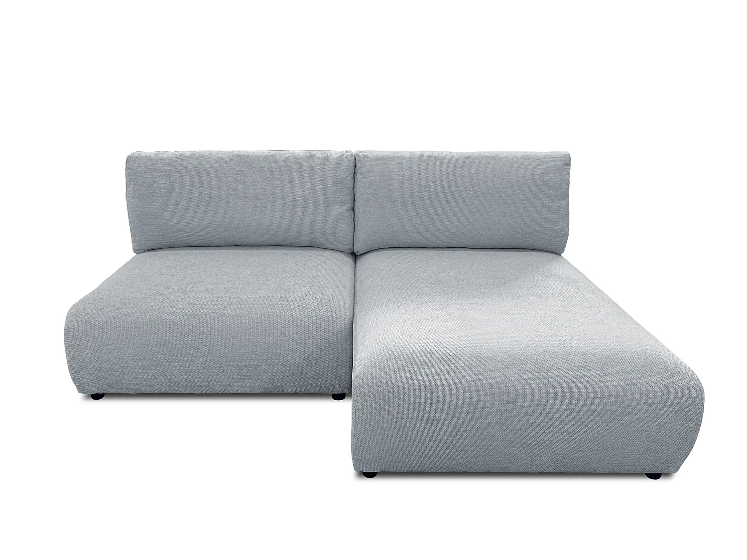 Canapé d’angle avec fonction couchage, coffre de rangement et zone de confort extra profonde en tissu structuré de haute qualité SORA