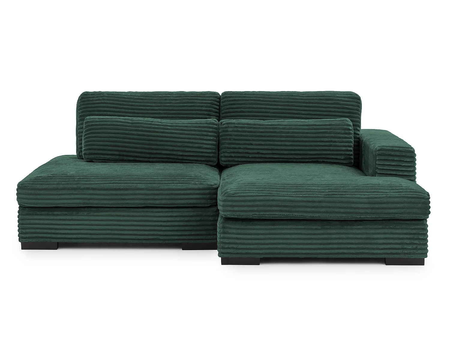 Canapé d’angle avec assise profonde, fonction couchage et pratique coffre de rangement, en tissu côtelé doux WOLKE