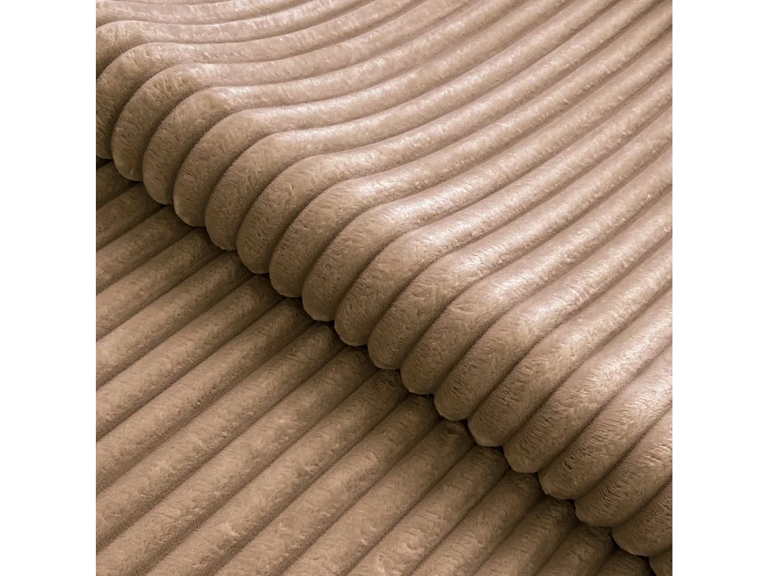 Canapé d’angle avec assise profonde, fonction couchage et pratique coffre de rangement, en tissu côtelé doux WOLKE