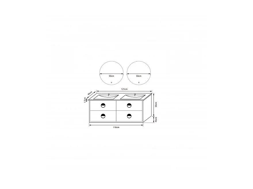 Badmöbel Doppelwaschbecken 120cm Holz und Grün mit Spiegel led LB-1002-120 LuxuryBain
