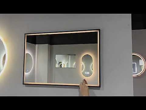 Badkamerspiegel LED 120x60cm anti-condens met zwart aluminium frame- LB-126080B -LuxuryBain