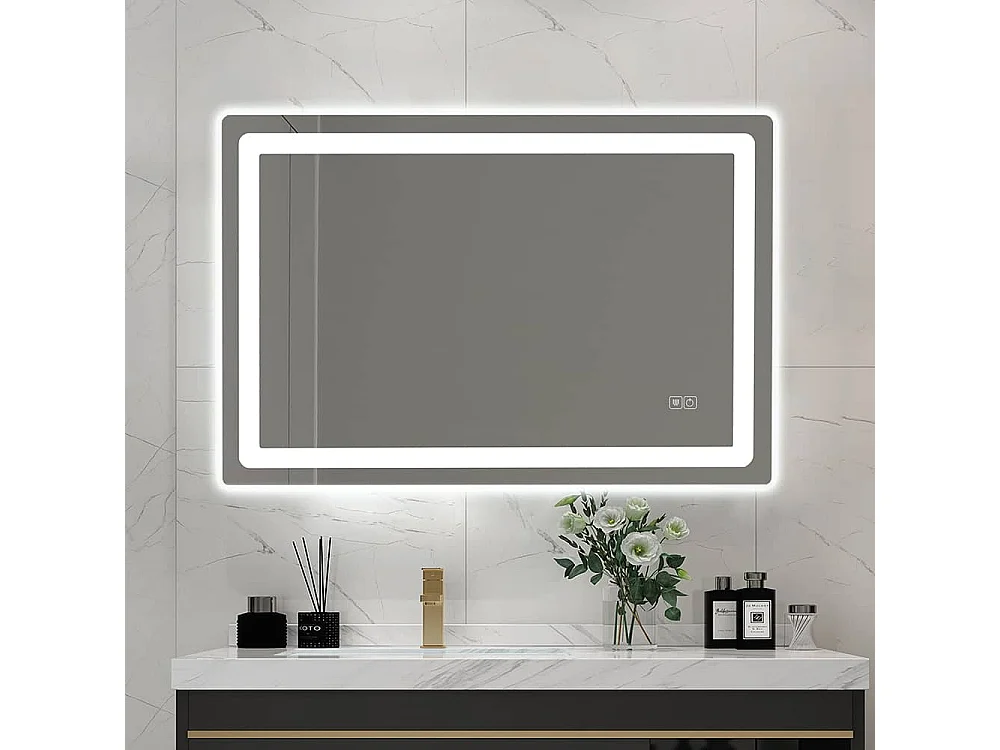 Badspiegel LED 110x60cm Beschlagfrei dimmbar rechteckig LuxuryBain