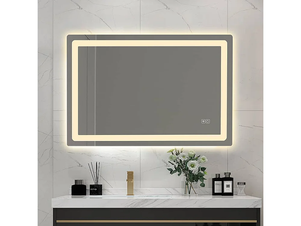 Badspiegel LED 110x60cm Beschlagfrei dimmbar rechteckig LuxuryBain