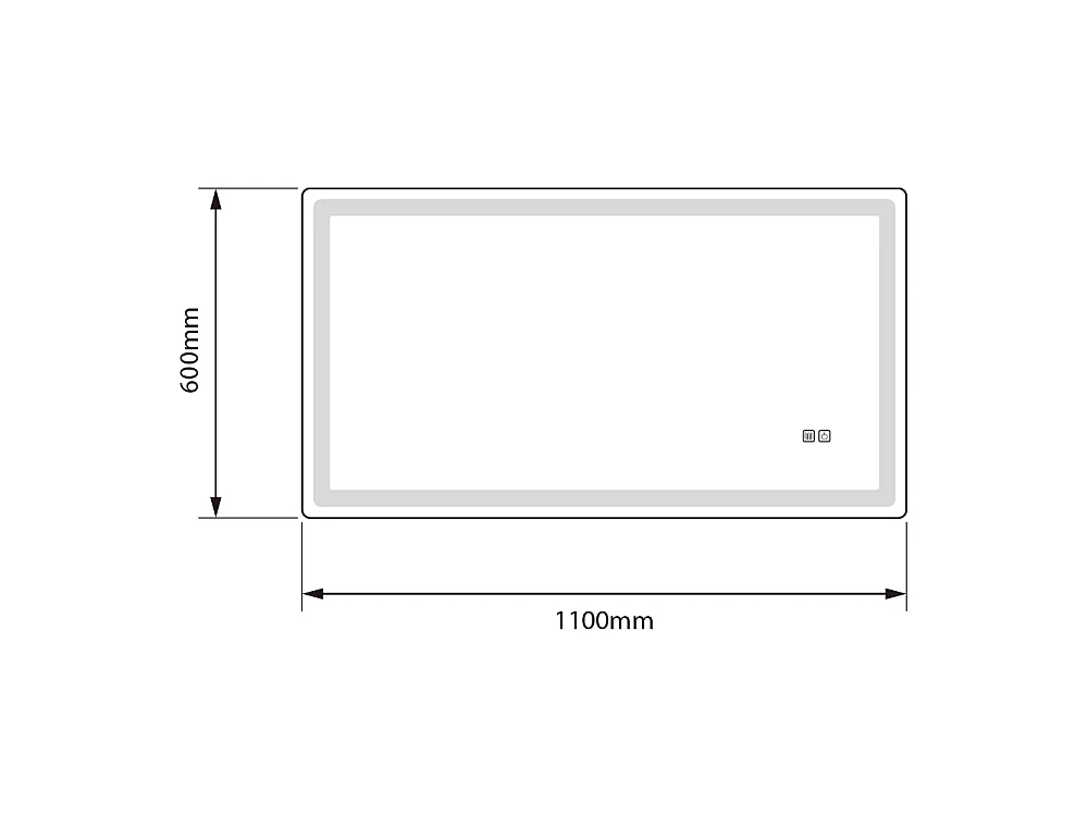 Badspiegel LED 110x60cm Beschlagfrei dimmbar rechteckig LuxuryBain