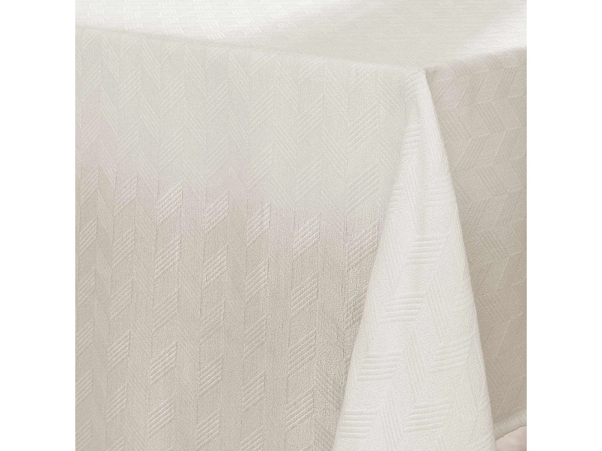 Nappe de Table Jacquard "Elyse" 140x240cm Blanc