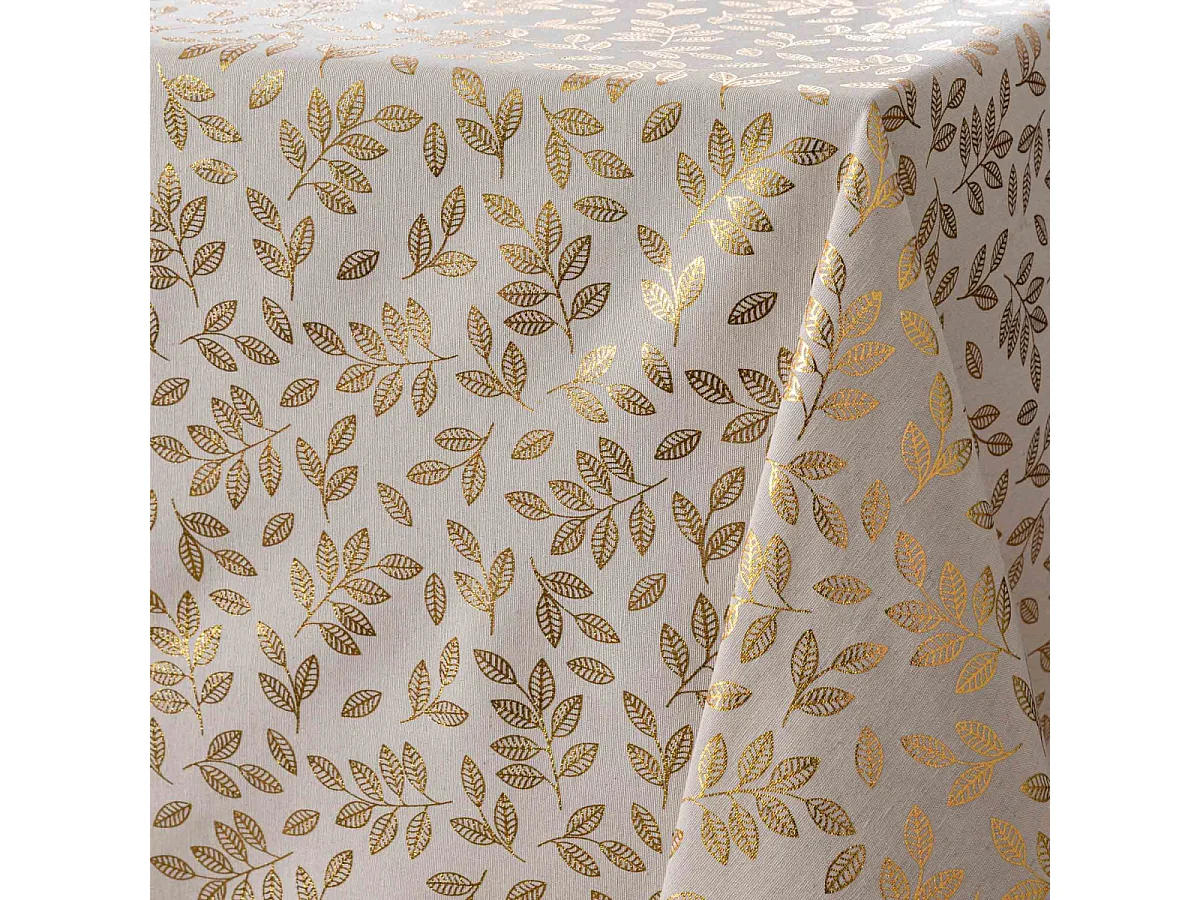 Nappe Antitache Métallisé "Capucine" 140x240cm Doré