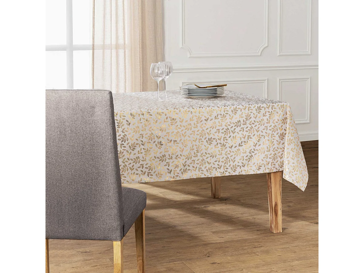 Nappe Antitache Métallisé "Capucine" 140x240cm Doré