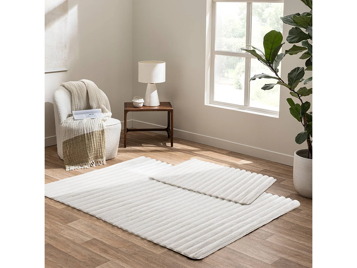 Tapis Imitation Fourrure "Boudoir" 60x90cm Naturel