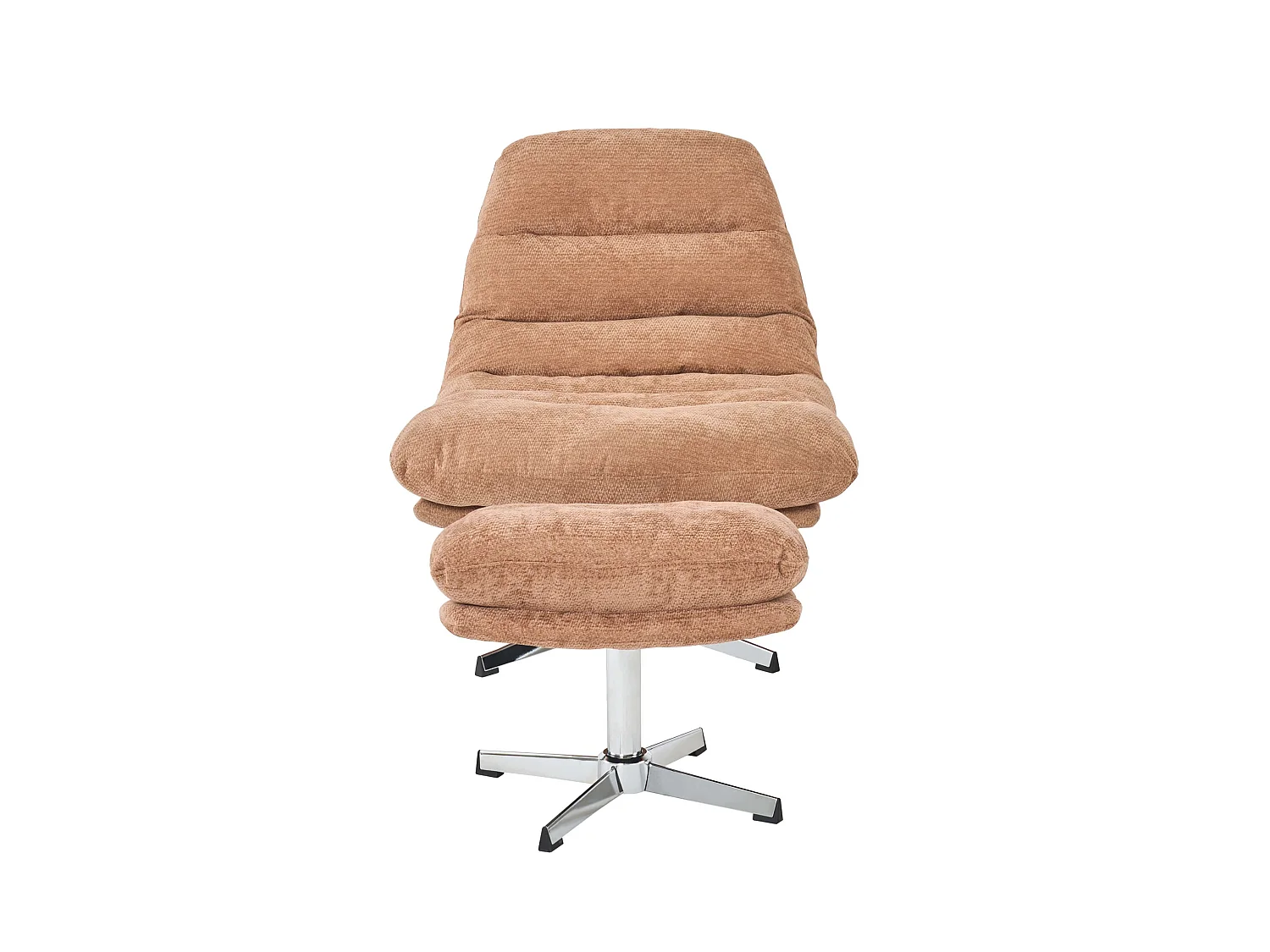Fauteuil rotatif + repose-pieds tissu 1 place terracotta MORZINE
