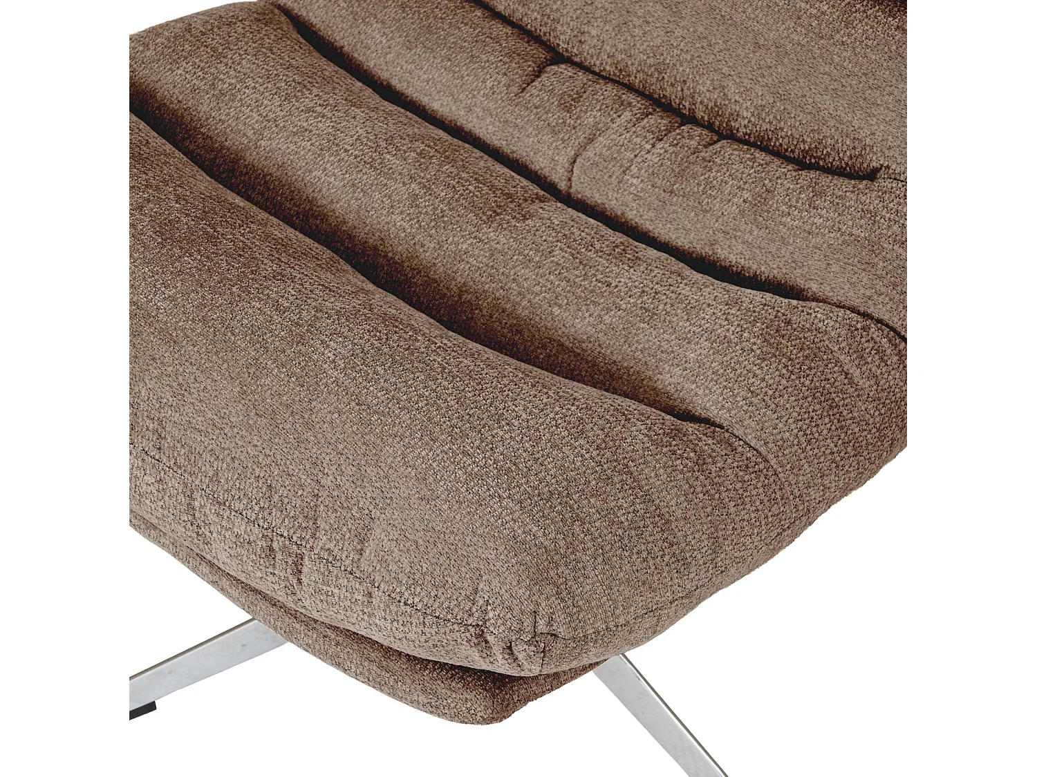 Fauteuil rotatif + repose-pieds tissu 1 place marron MORZINE