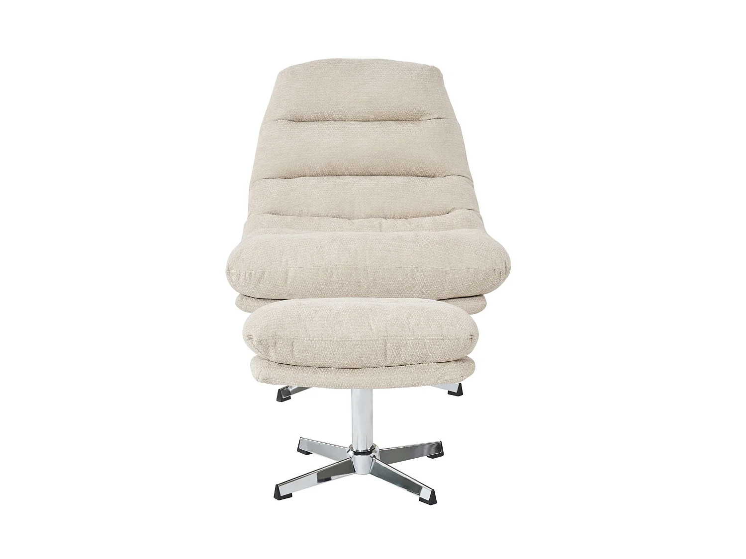 Fauteuil rotatif + repose-pieds tissu 1 place blanc MORZINE