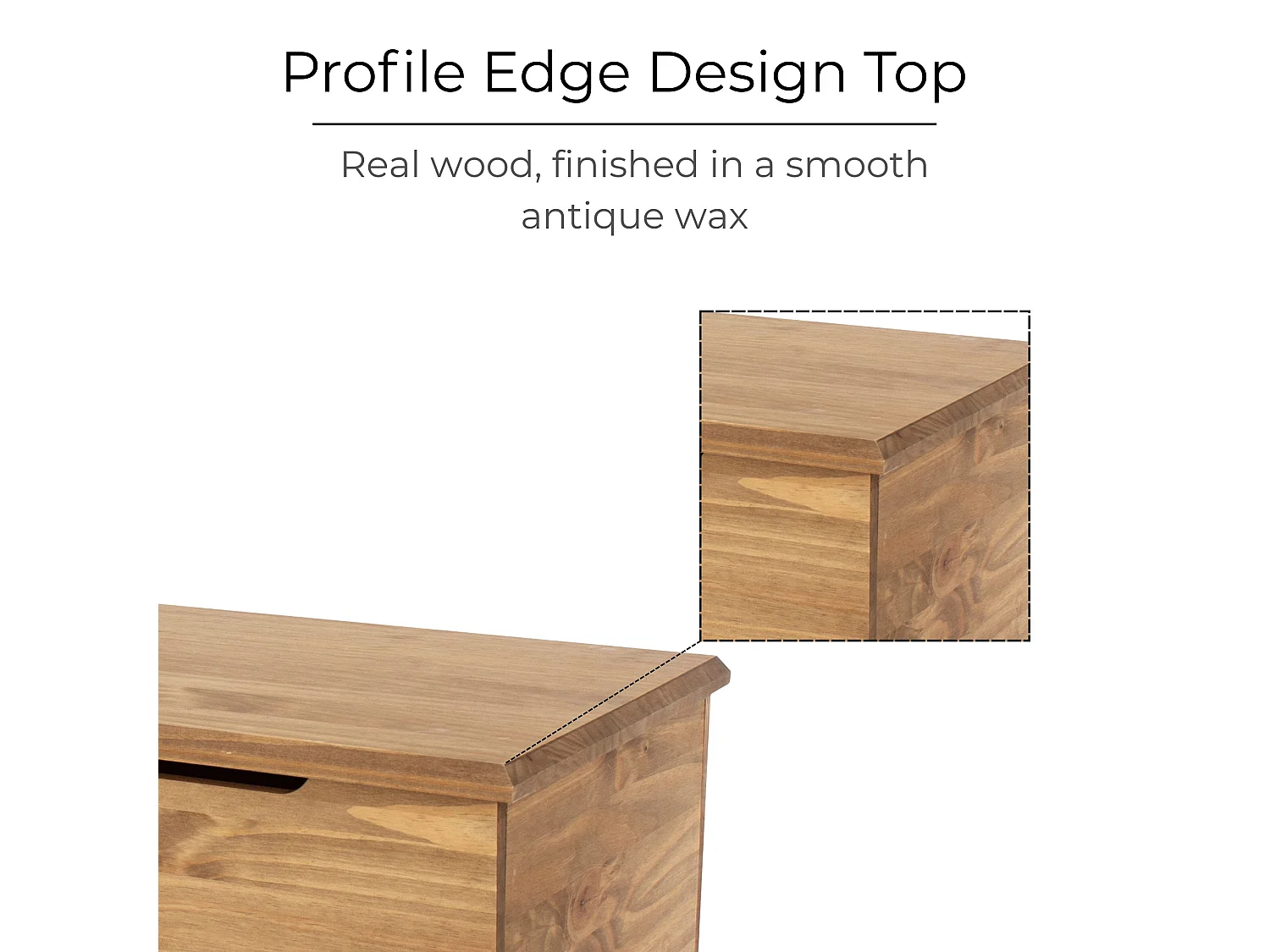 Cotswold Storage Trunk & Blanket Box, Solid Pine Wood with Rustic Wax