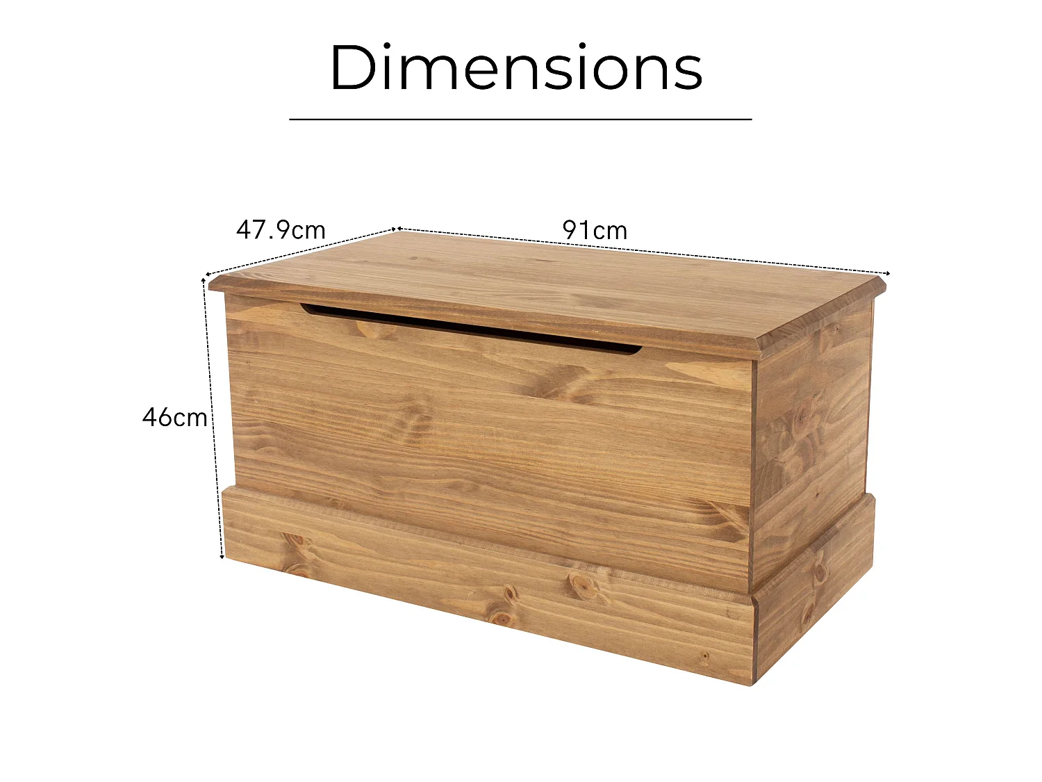 Cotswold Storage Trunk & Blanket Box, Solid Pine Wood with Rustic Wax