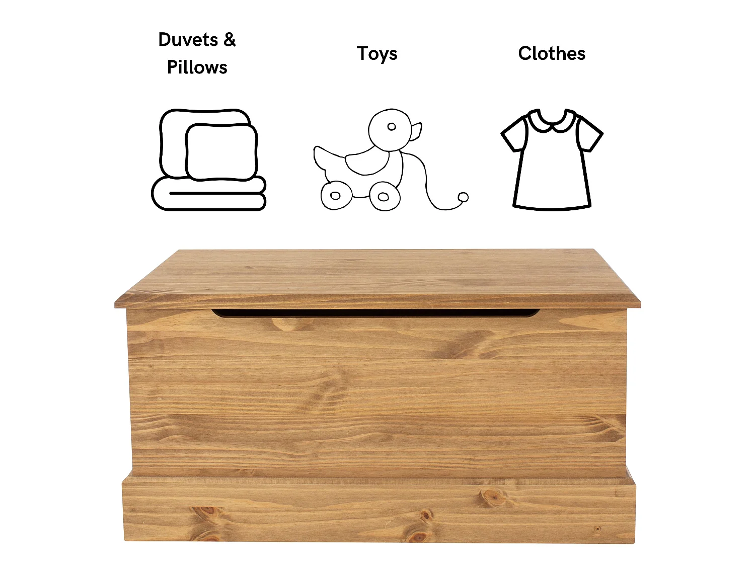 Cotswold Storage Trunk & Blanket Box, Solid Pine Wood with Rustic Wax