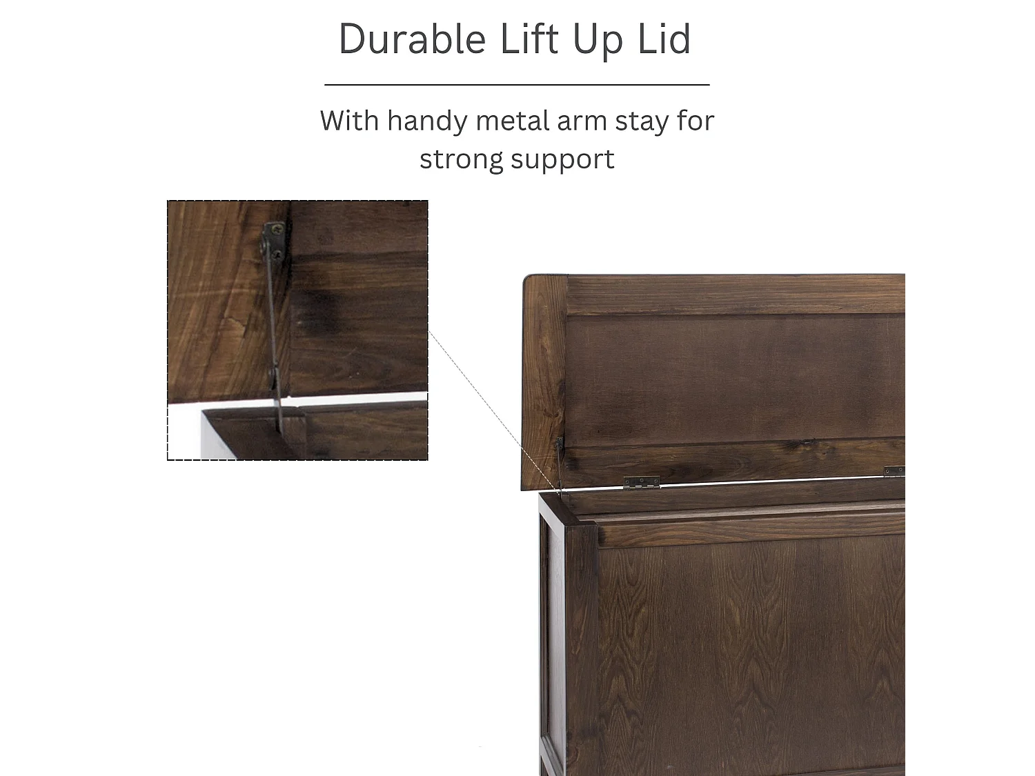 Boston Storage Chest & Blanket Box, Lacquered Solid Pine Wood